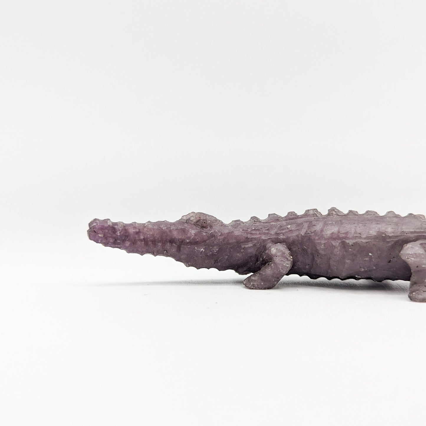 Lepidolite Crocodile Crystal Carving B