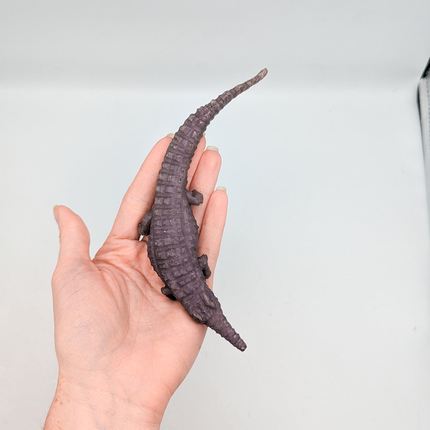Lepidolite Crocodile Crystal Carving B