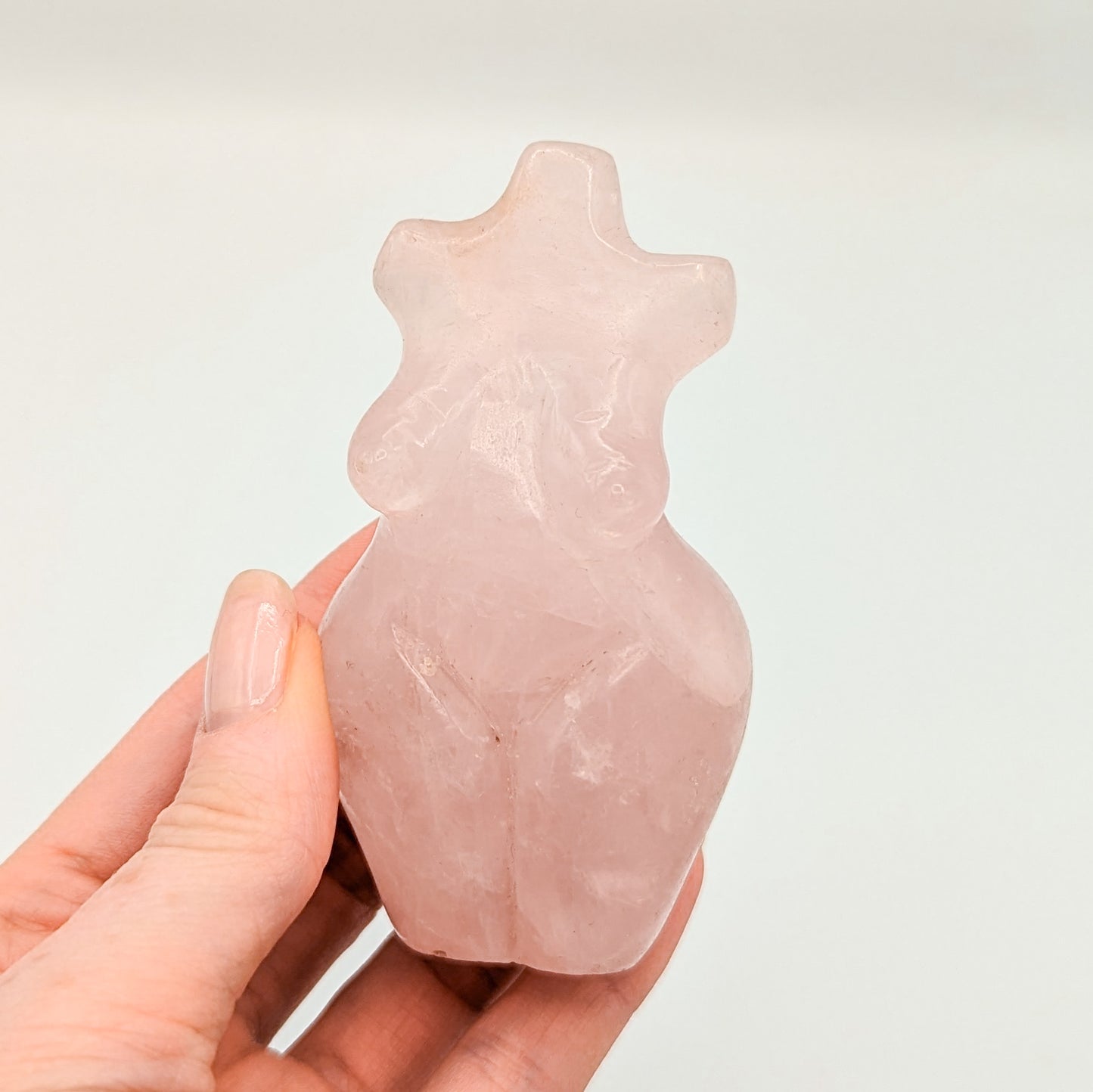 Rose Quartz Goddess Carving A
