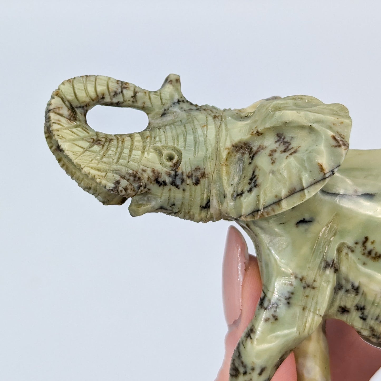 Butter Jade Crystal Elephant Carving B