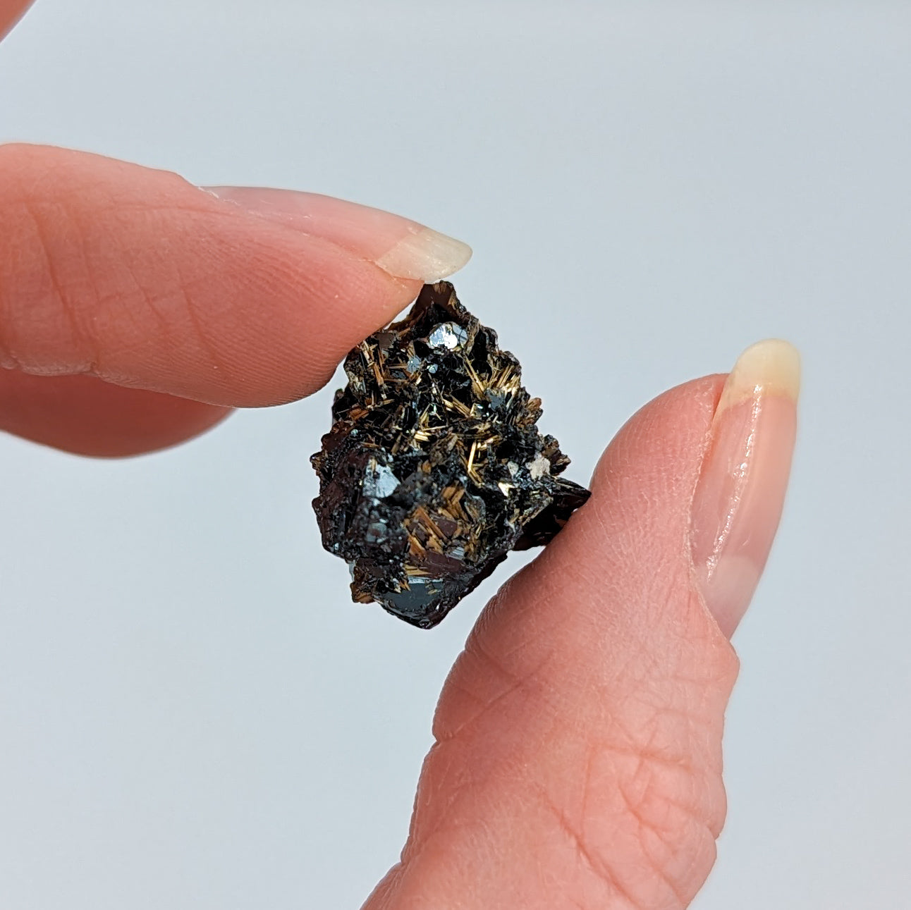 Golden Rutile on Hematite E