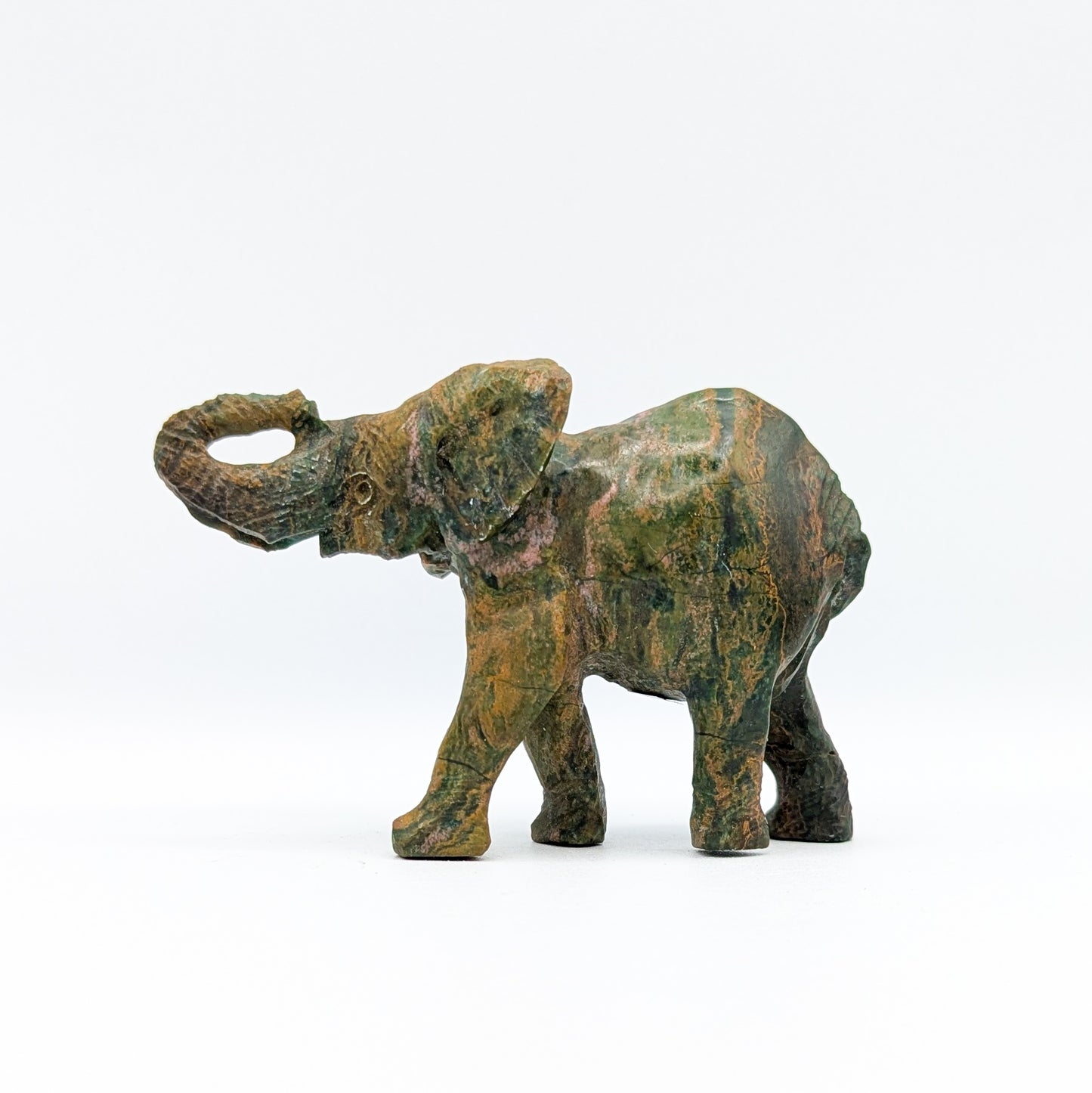 Verdite Crystal Elephant Carving A