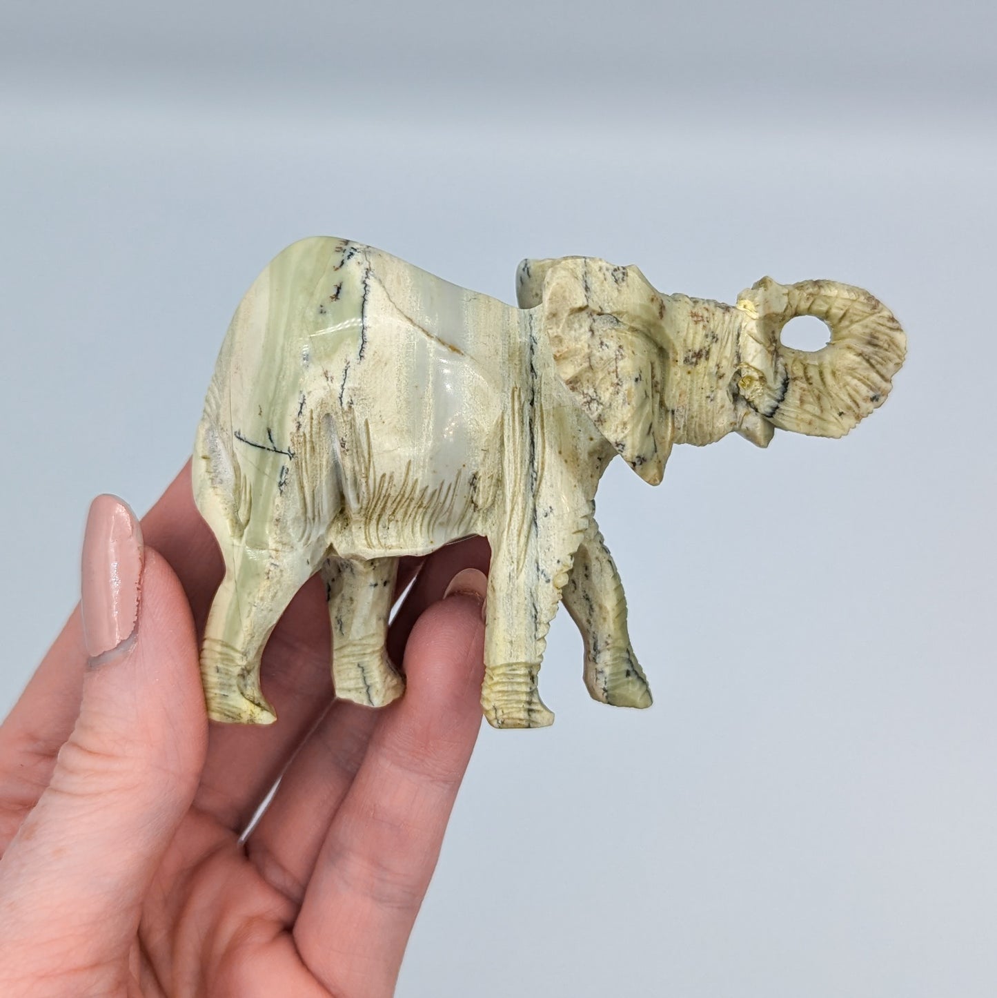 Butter Jade Crystal Elephant Carving A