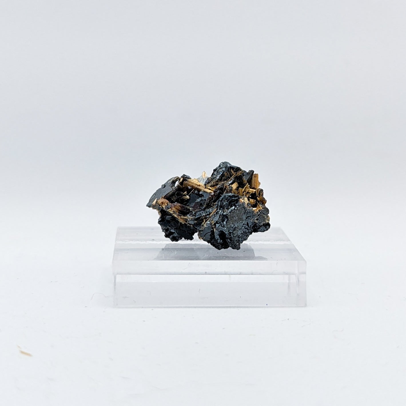 Golden Rutile on Hematite C