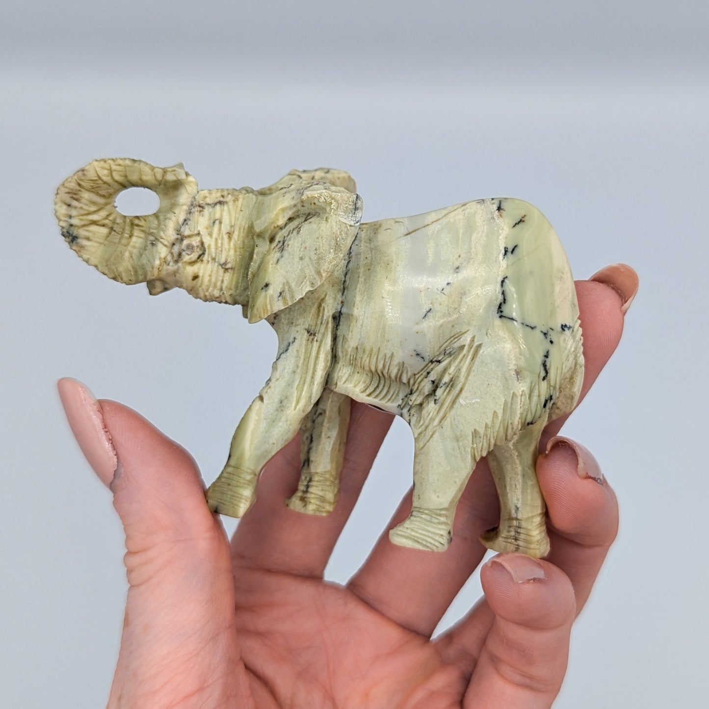 Butter Jade Crystal Elephant Carving A