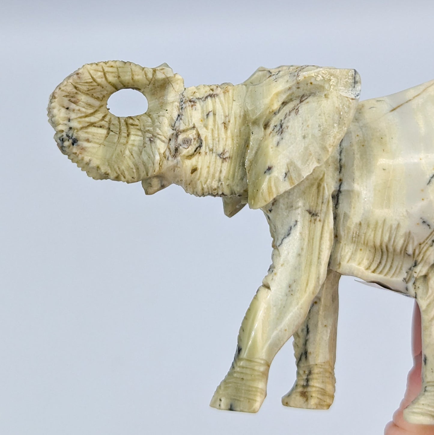 Butter Jade Crystal Elephant Carving A