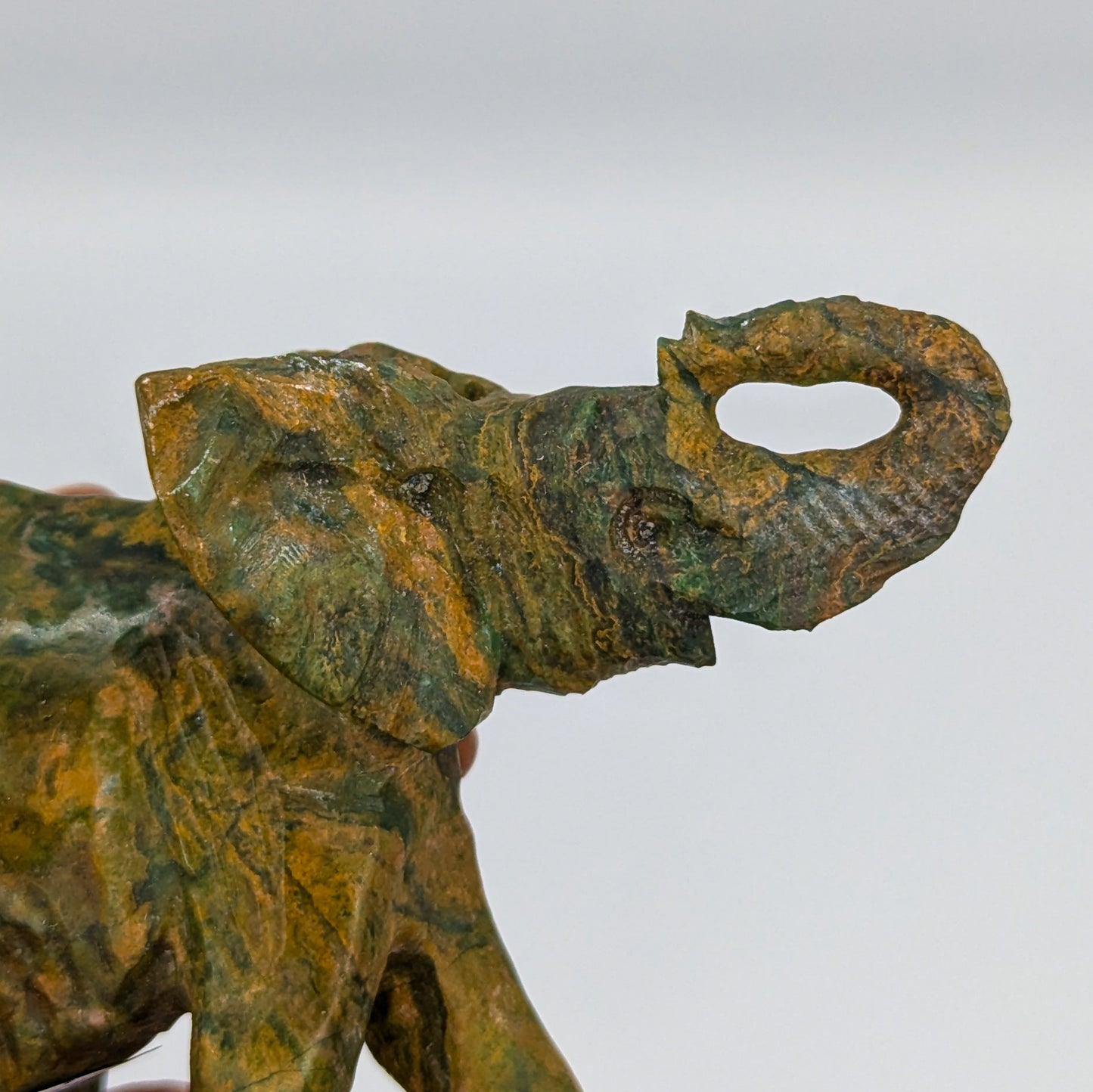 Verdite Crystal Elephant Carving A