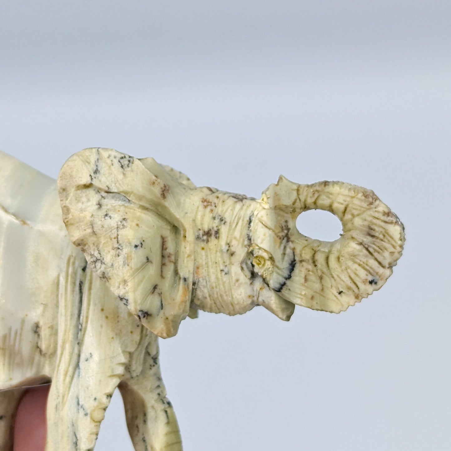 Butter Jade Crystal Elephant Carving A
