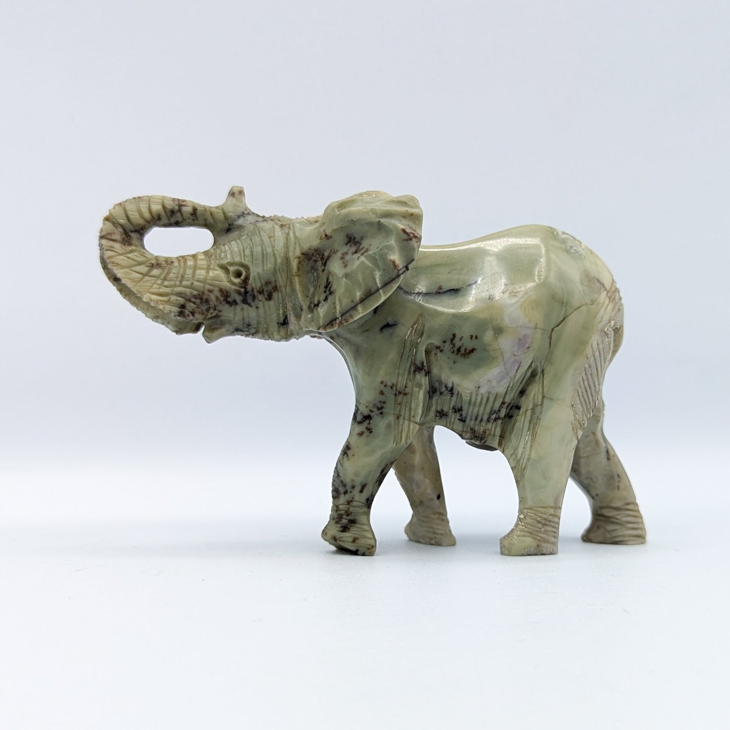 Butter Jade Crystal Elephant Carving B