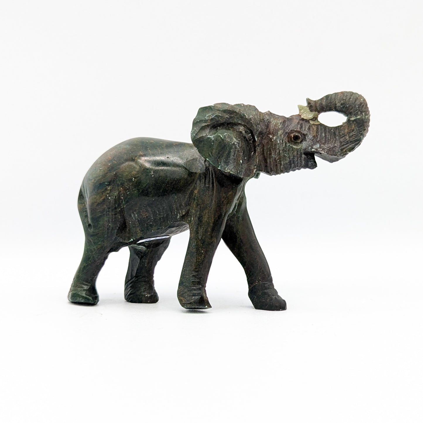 Verdite Crystal Elephant Carving B