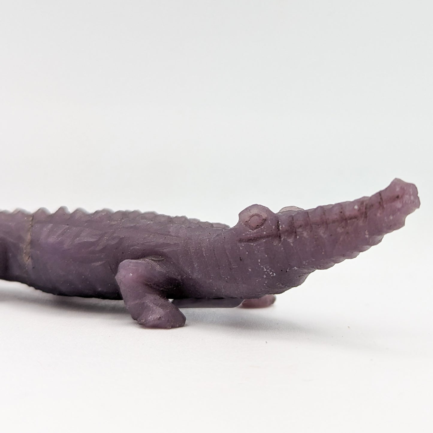 Lepidolite Crocodile Crystal Carving A