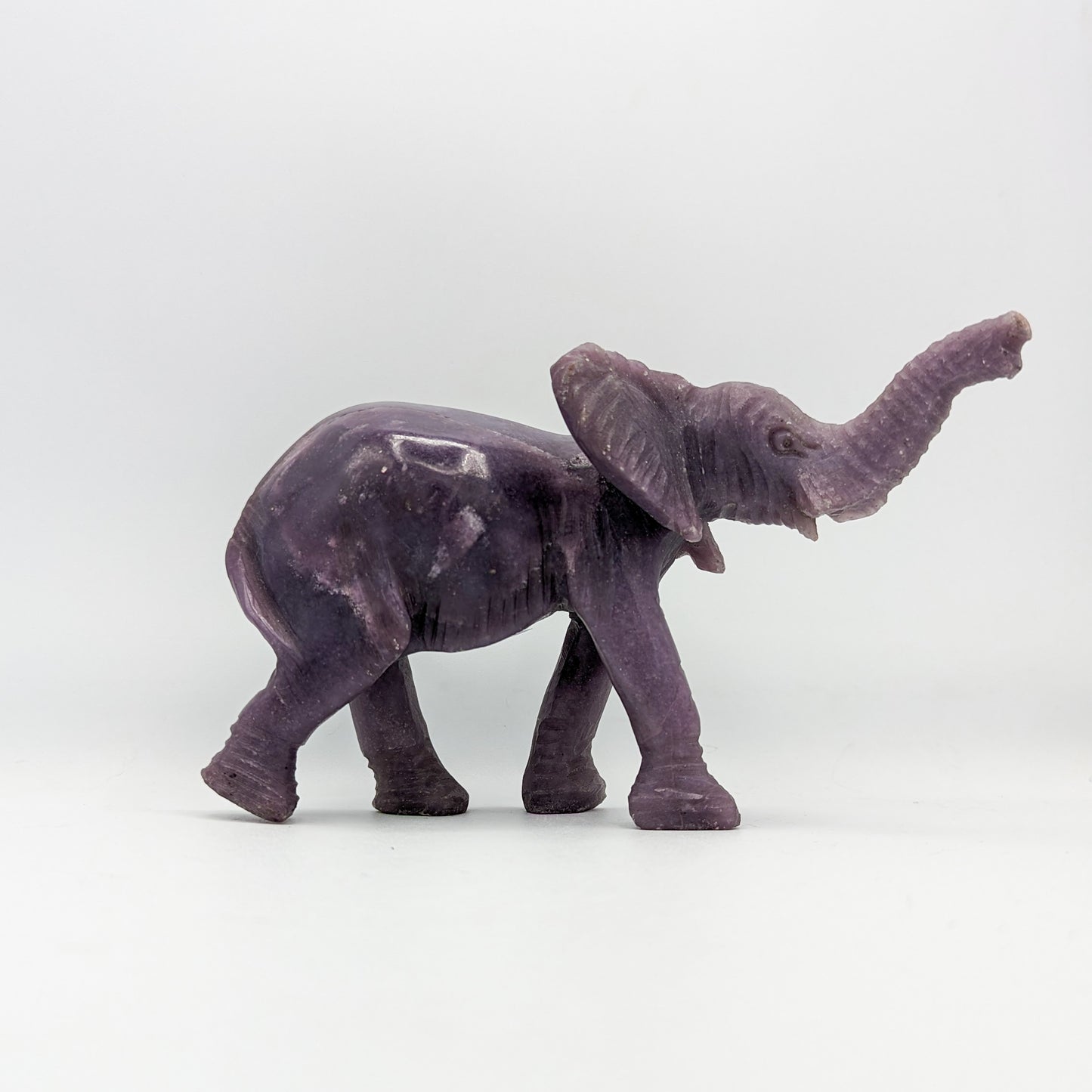 Lepidolite Elephant Carving B