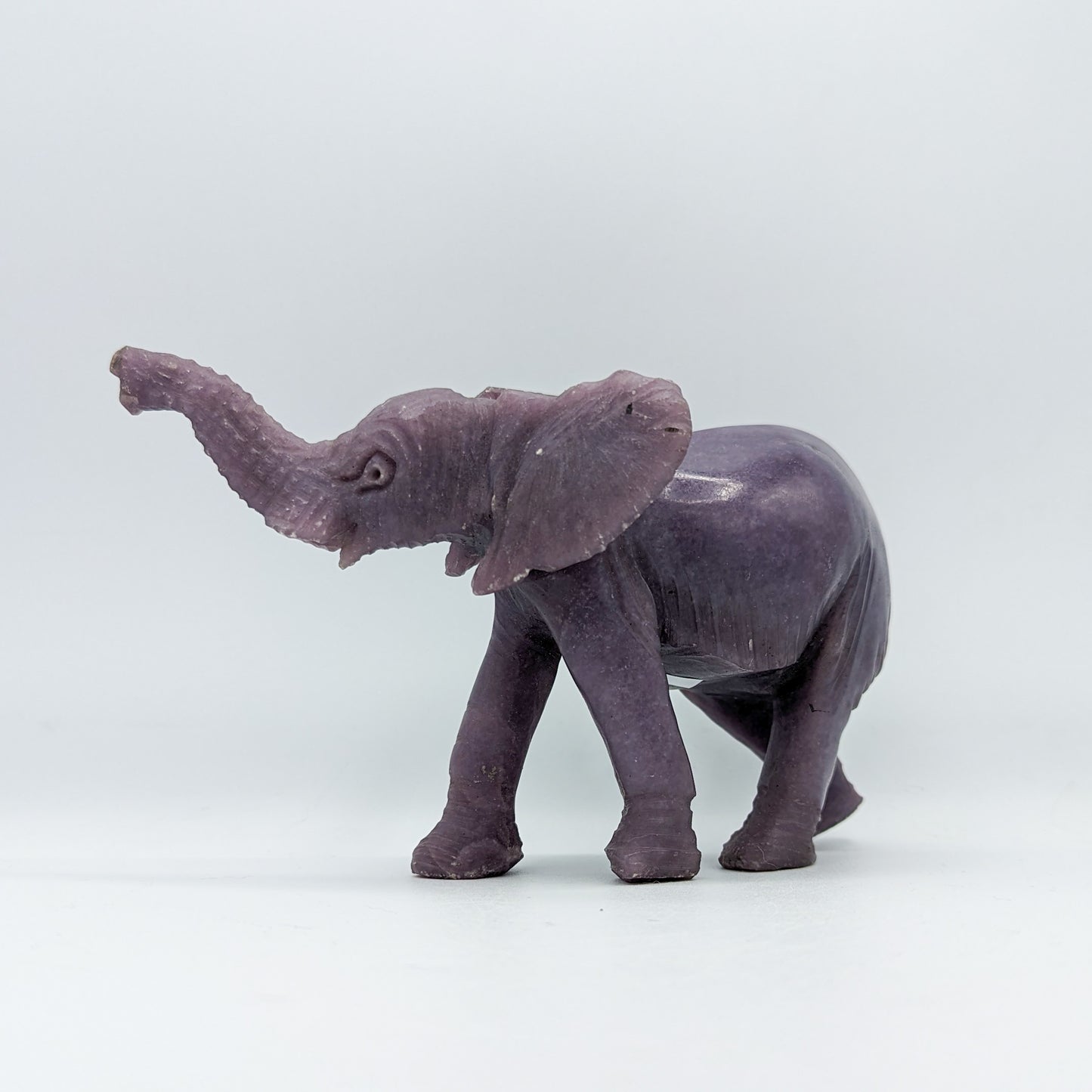 Lepidolite Elephant Carving B