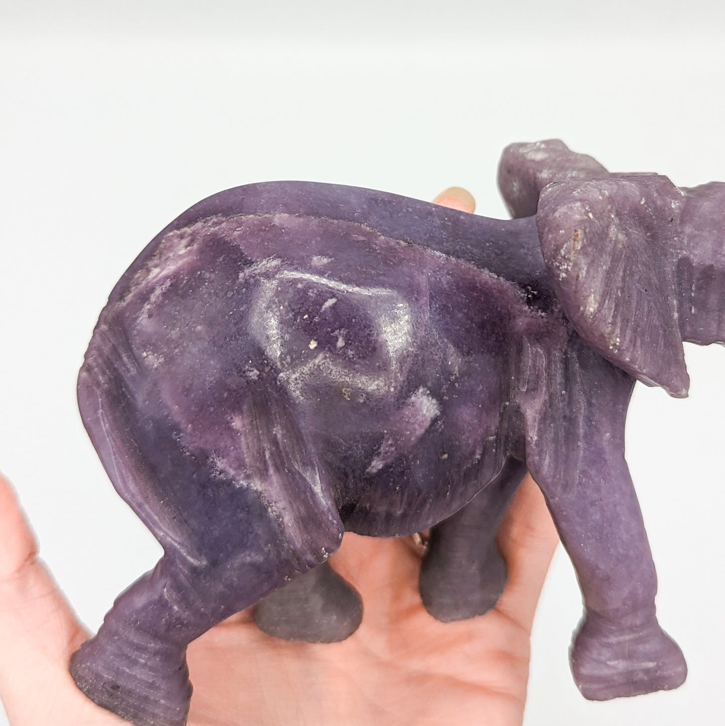 Lepidolite Elephant Carving B