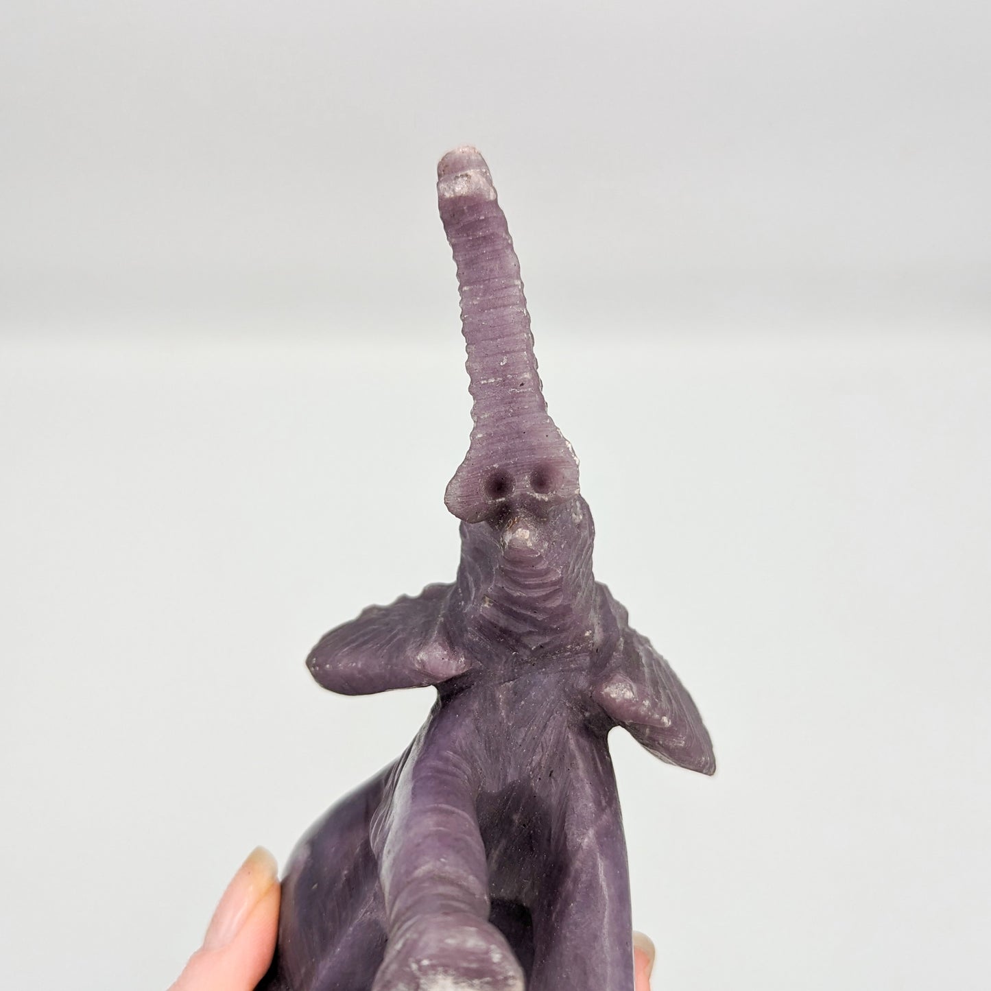 Lepidolite Elephant Carving B