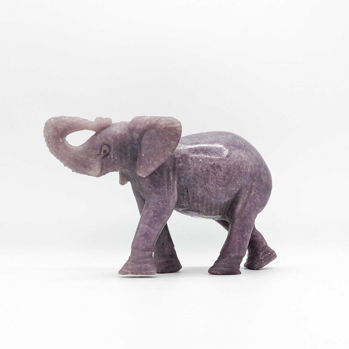 Lepidolite Elephant Carving C