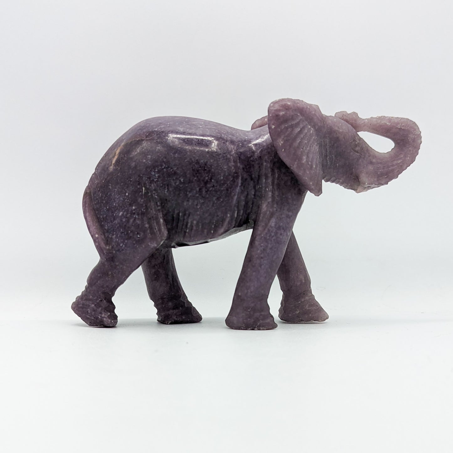 Lepidolite Elephant Carving C