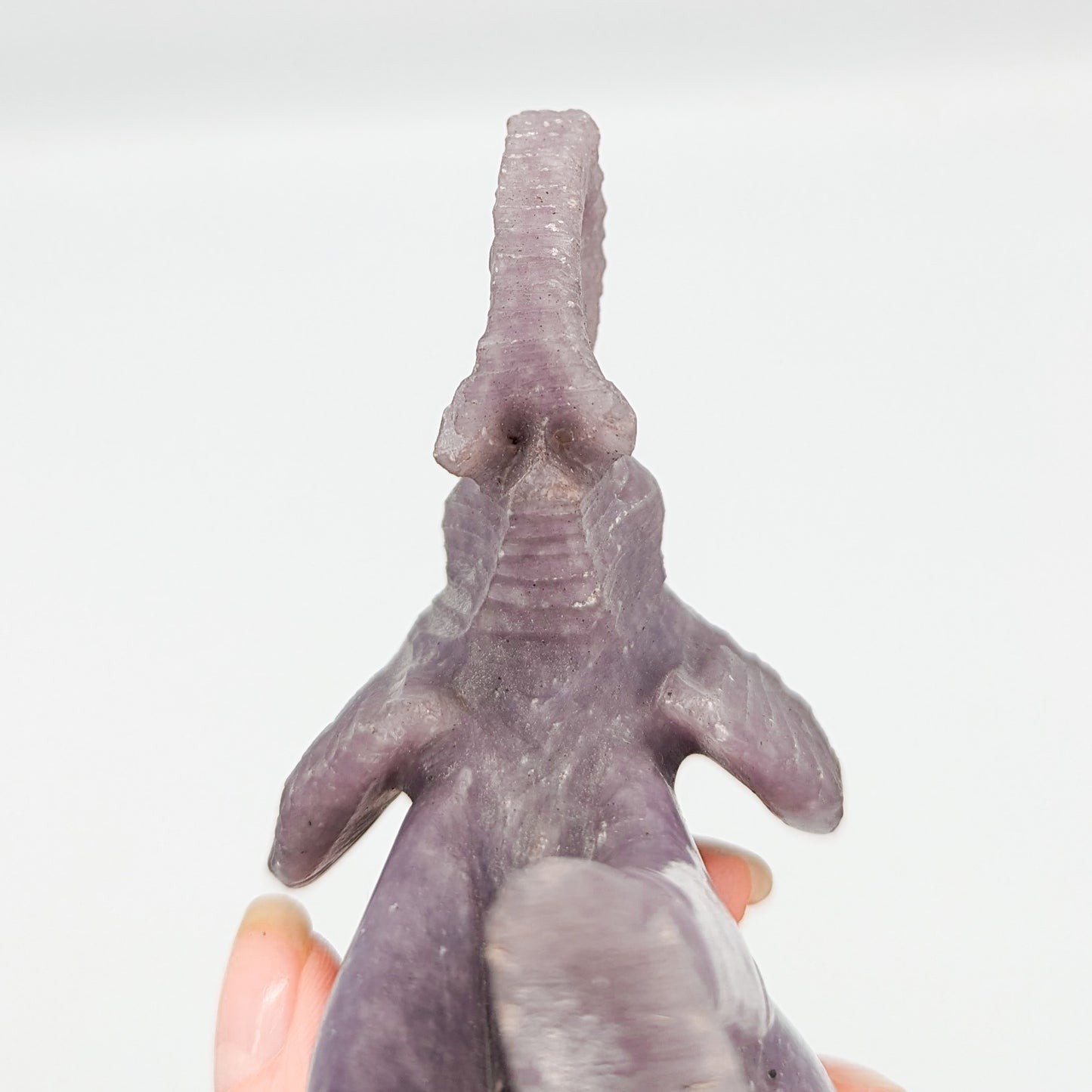 Lepidolite Elephant Carving C