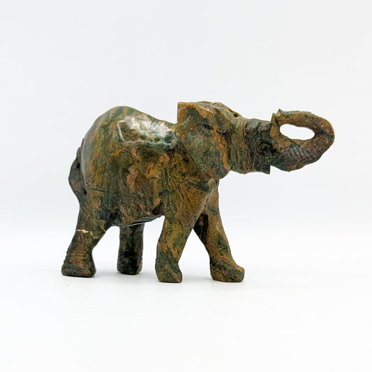 Verdite Crystal Elephant Carving A