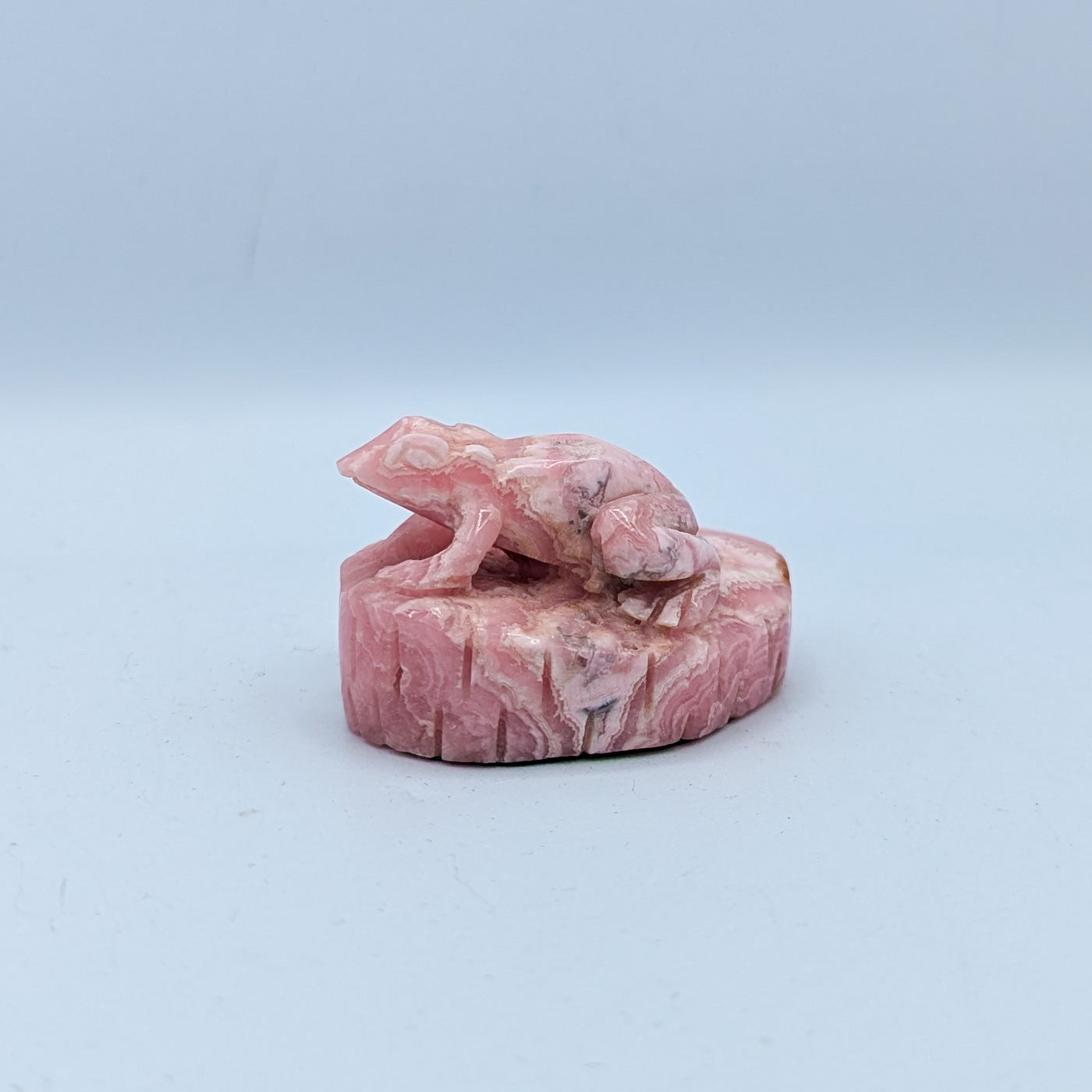 Rhodochrosite Frog Carving A