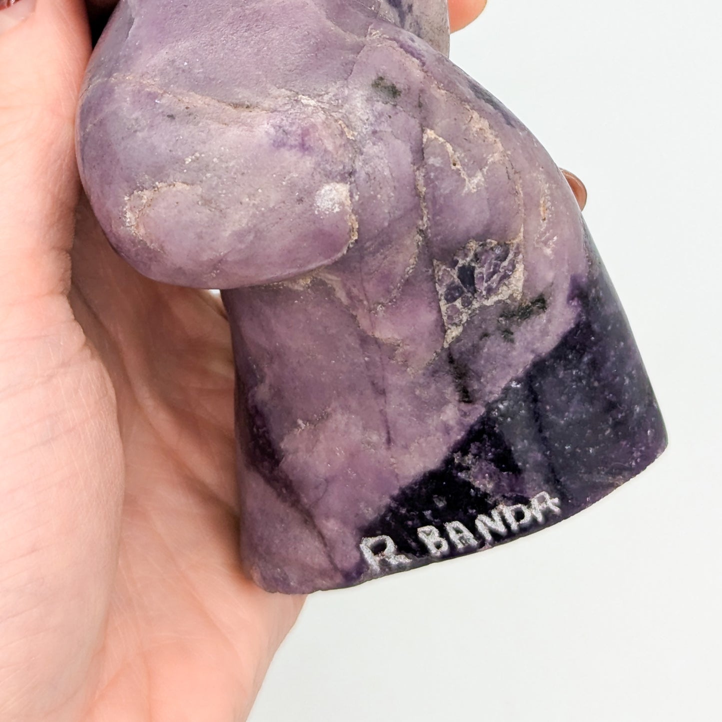 Lepidolite Goddess Carving F