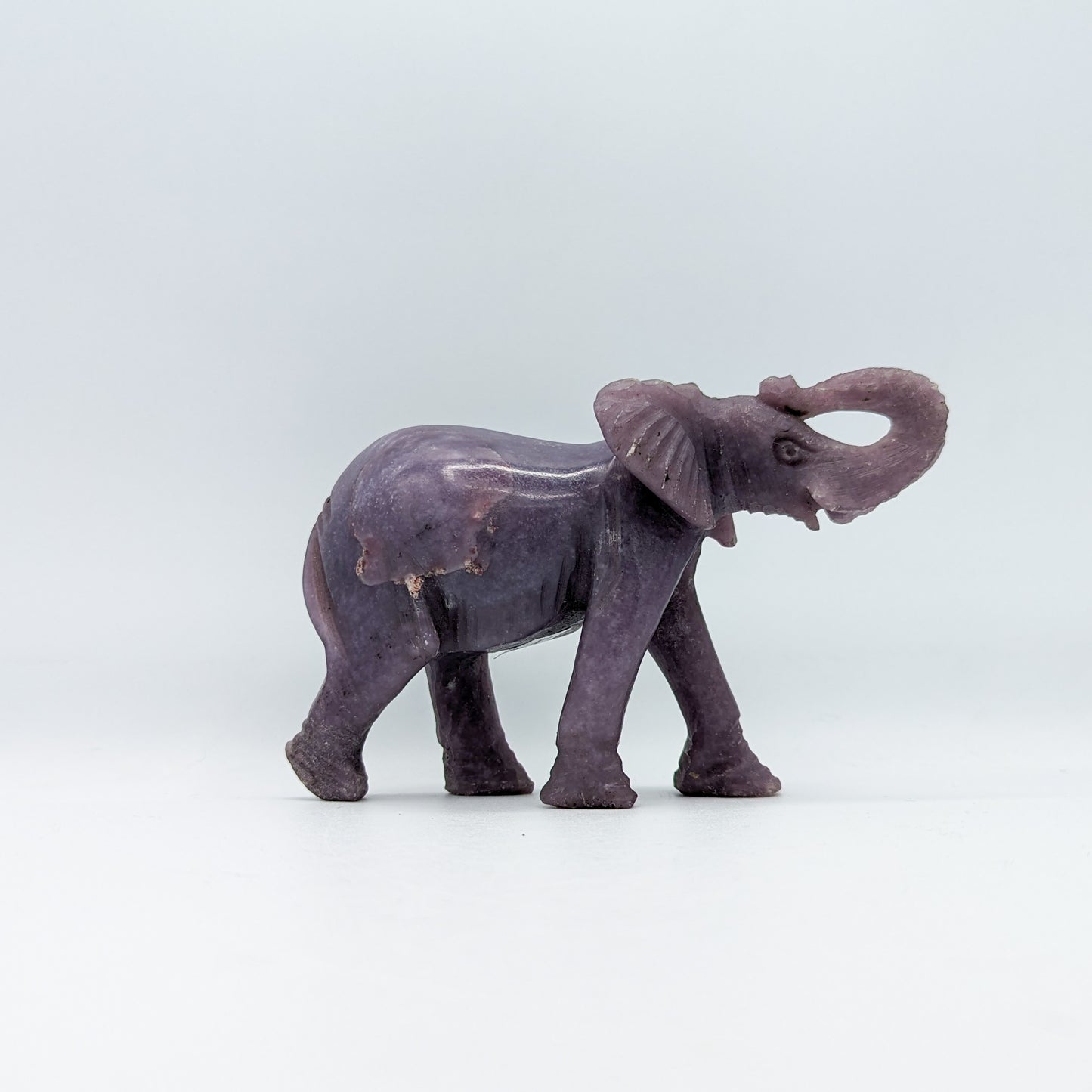 Lepidolite Elephant Carving A