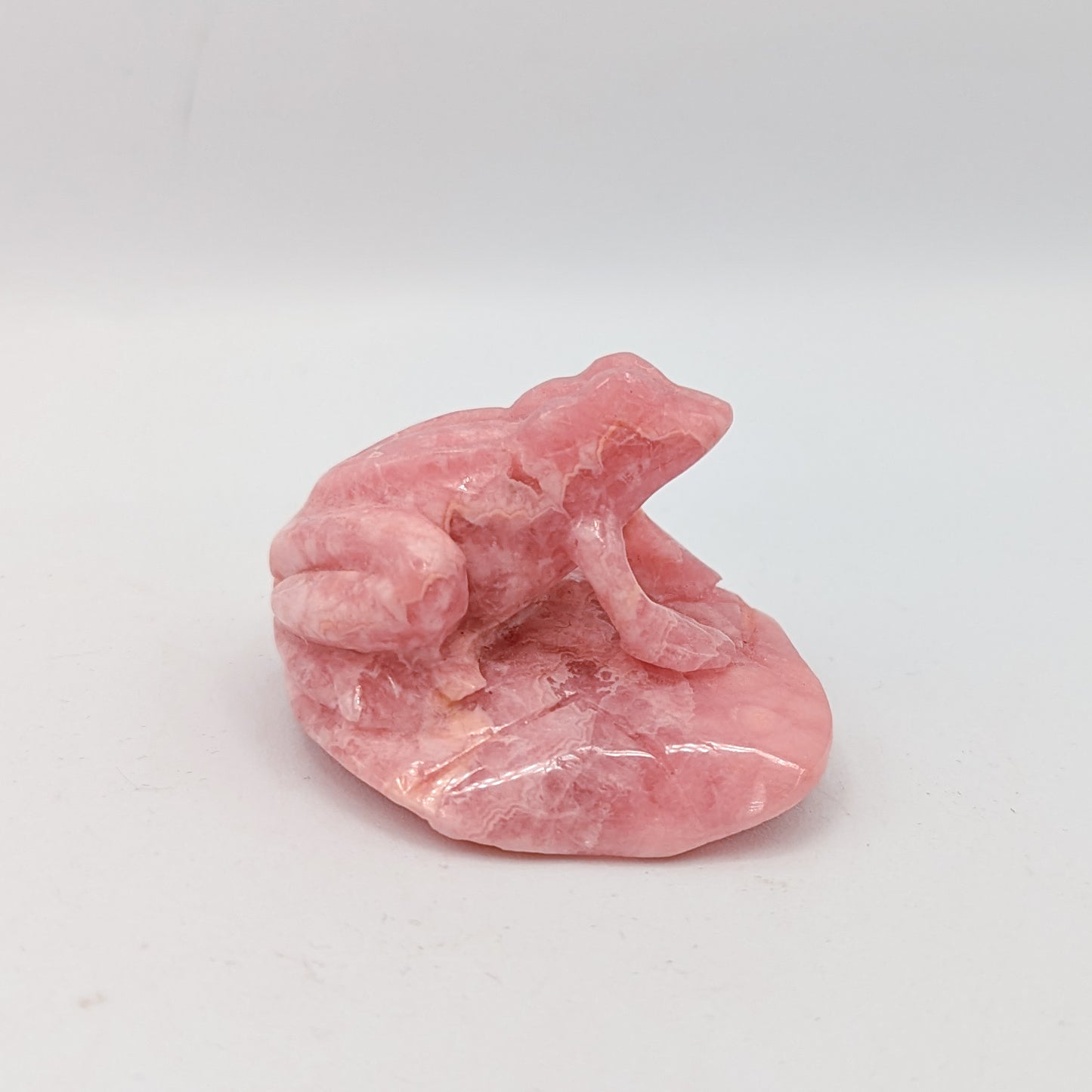 Rhodochrosite Frog Carving B