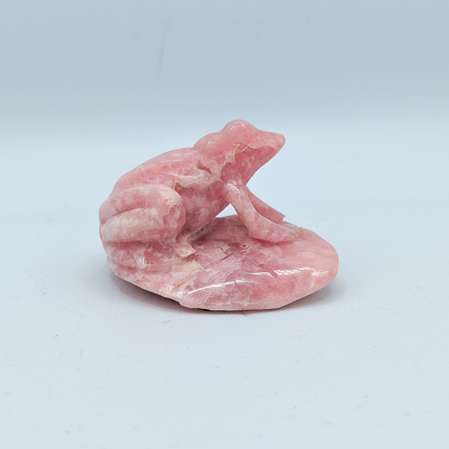 Rhodochrosite Frog Carving B