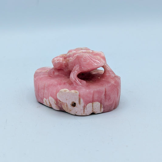 Rhodochrosite Frog Carving A