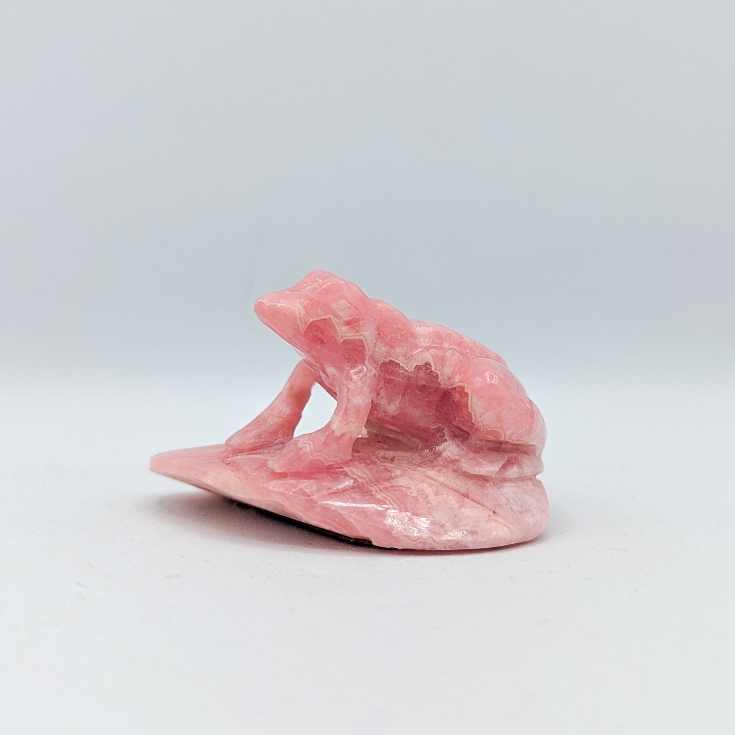 Rhodochrosite Frog Carving B