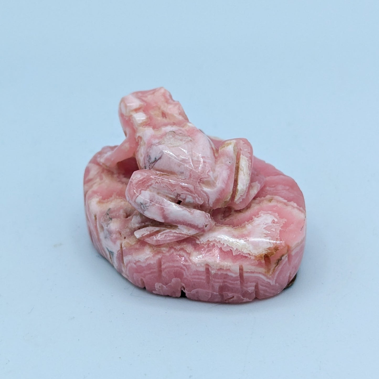 Rhodochrosite Frog Carving A